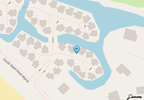 200 paces to South Beach on Bald Head Island map location