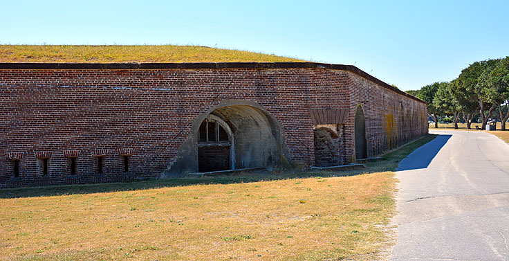 The remains of Fort Caswell