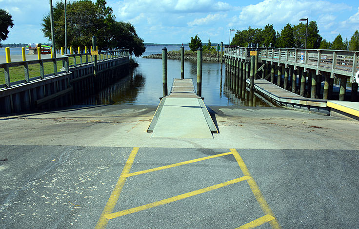 The boat ramps at Carolina Beach State Park