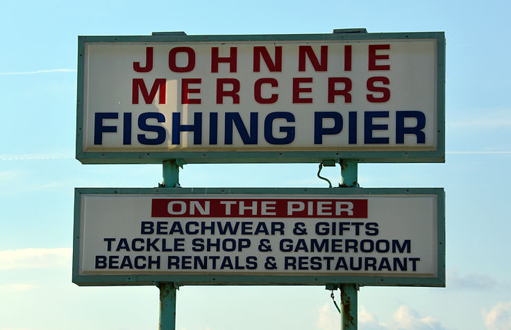 Johnny Mercer's Pier sign in Wrightsville Beach, NC