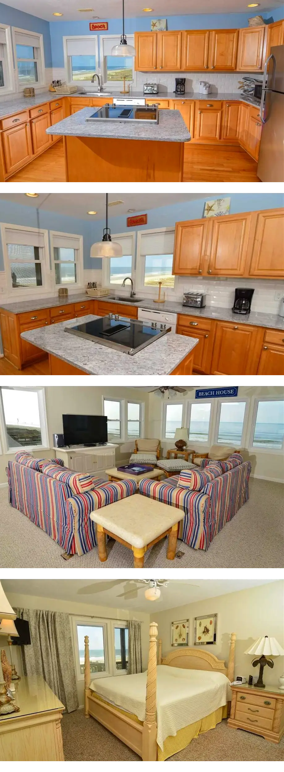 This lovely four-bedroom oceanfront home...