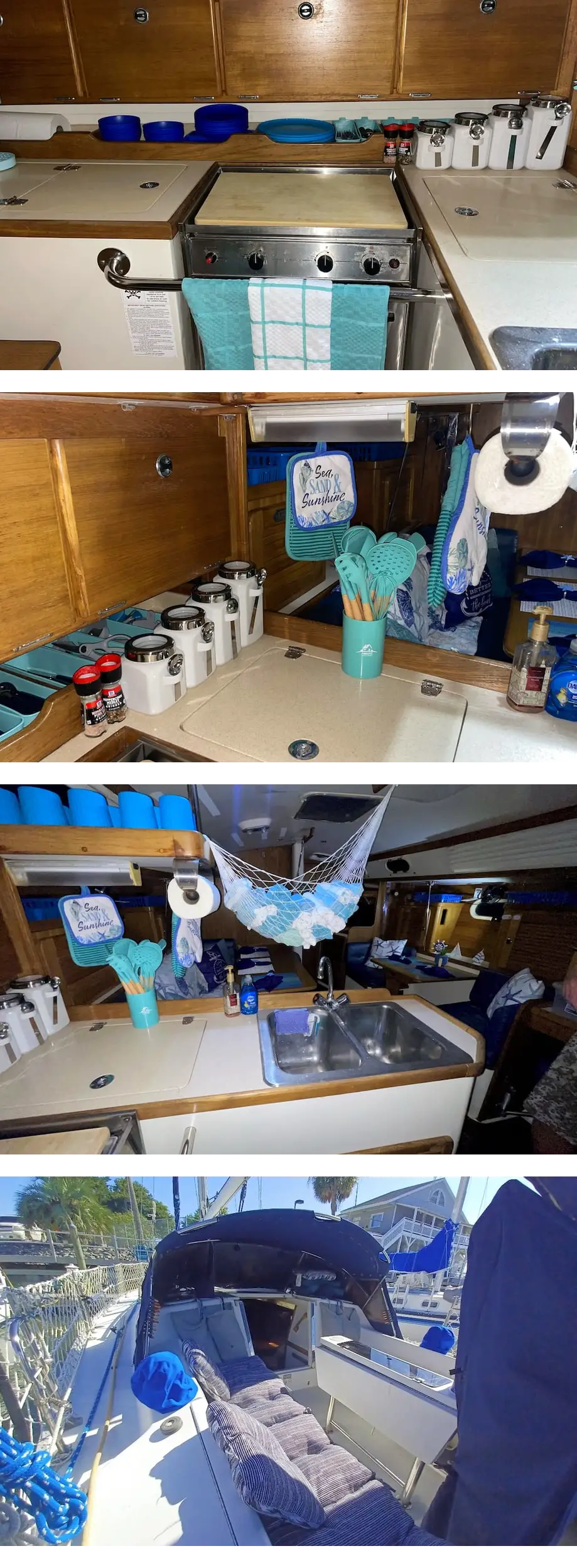 Boat life at the beach, 36ft sailboat at...